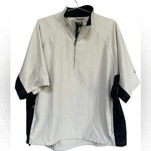 Adidas | Men’s Climaproof Golf Windbreaker Shirt, Men’s Size Large, Ecru & Black